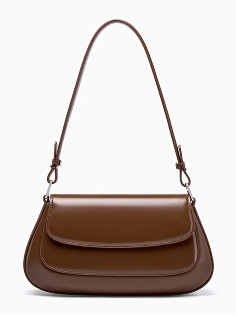 Bolsa Feminina Baguete Tiracolo em Couro PU com Alça Ajustável - Briana