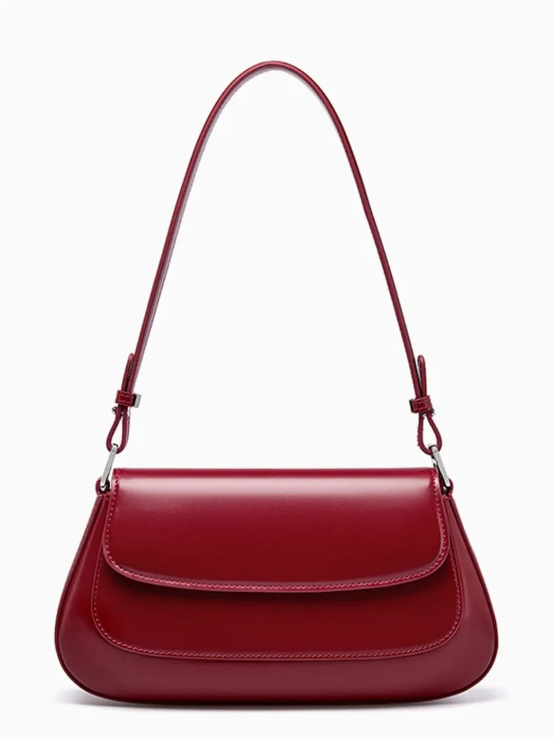 Bolsa Feminina Baguete Tiracolo em Couro PU com Alça Ajustável - Briana