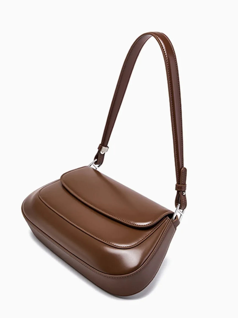 Bolsa Feminina Baguete Tiracolo em Couro PU com Alça Ajustável - Briana