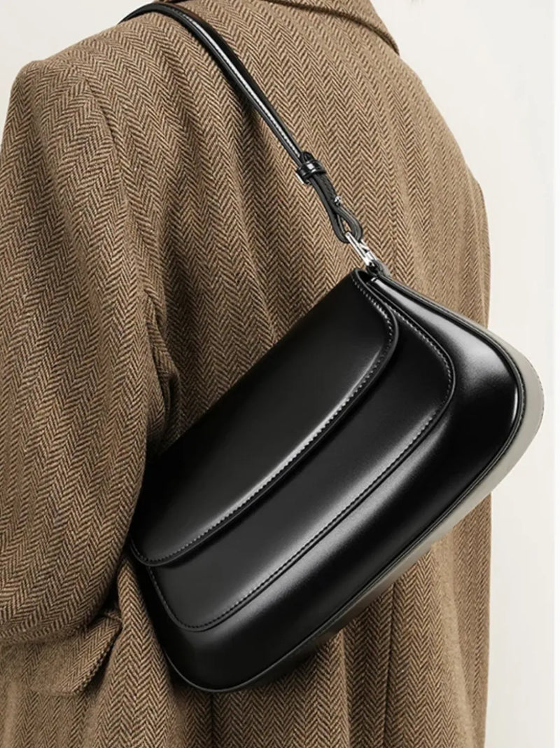 Bolsa Feminina Baguete Tiracolo em Couro PU com Alça Ajustável - Briana